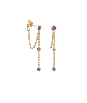 Purple rain chain earring g-p