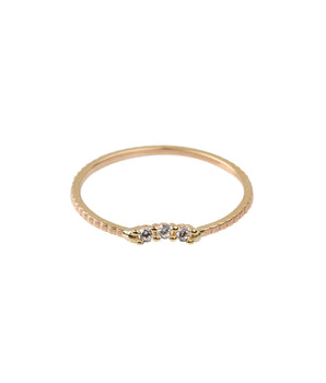 Ring 14 crt gold bow zircon ring