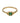 Brass square triple dot green stone
