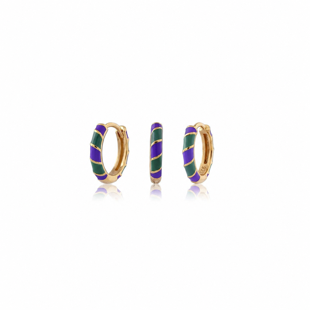 Purple green hoop earring g-p – Xzota