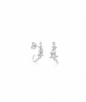 Falling star earring brass/ s-p