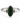 Silver dark green resin oval
