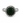 Silver dark green resin dot ring,