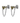 Silver rectangle peridot chain earring