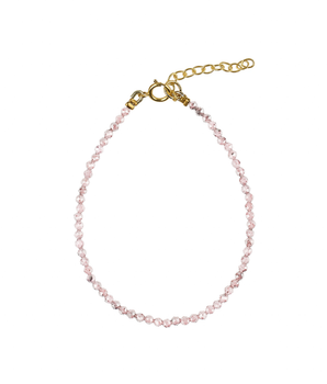 Bracelet pink strawberry quartz with g-p lock