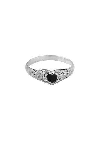 Xzota - Ringen - Onyx heart - Silver