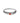 Silver red resin heart ring