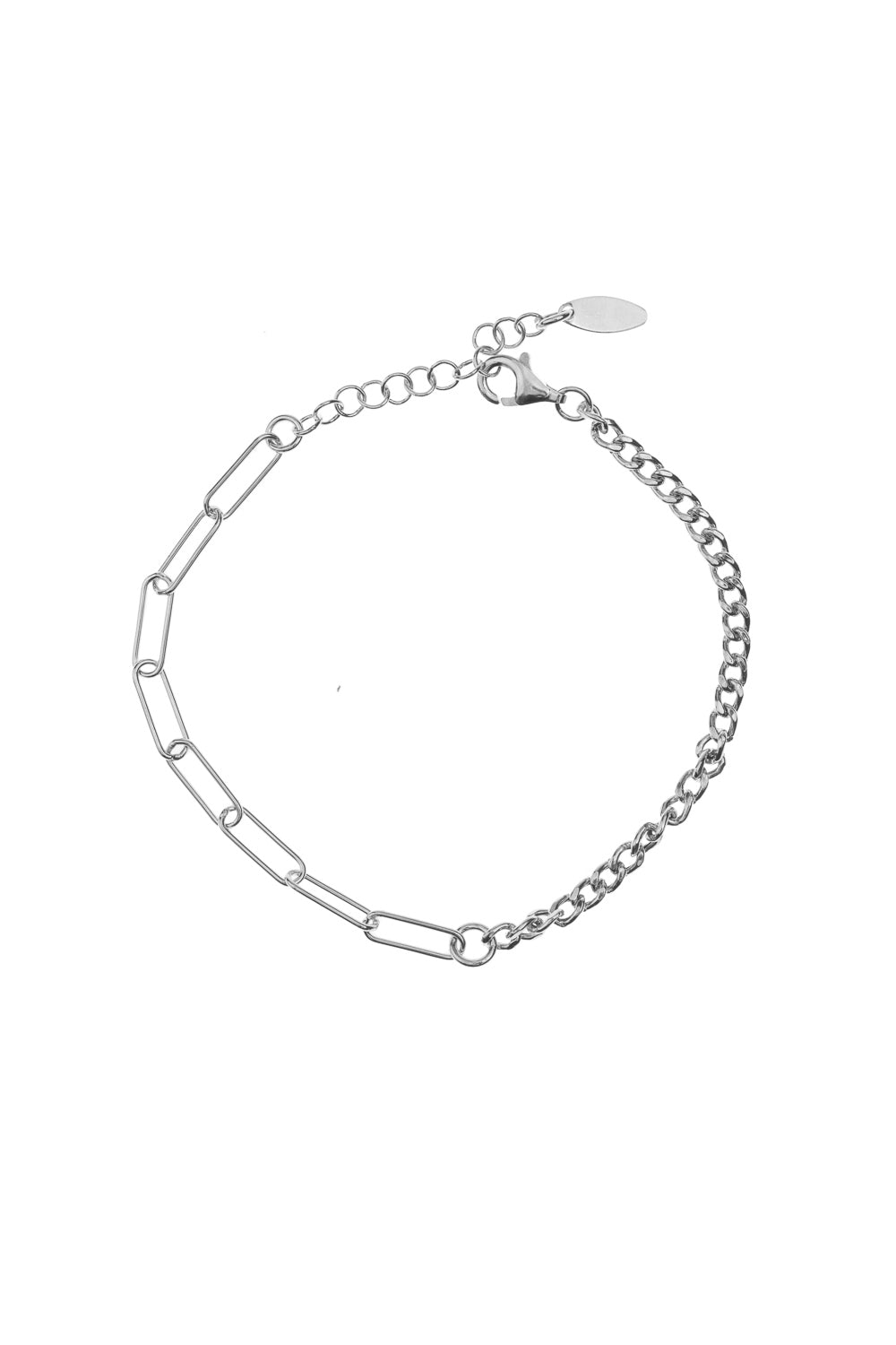 Silver bracelet square classic chain