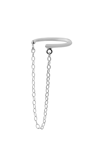 Xzota - Oorbellen - Cuff chain p.p - Zilver