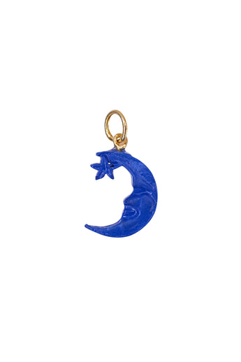 Xzota -Pendants - Moon/star resin dark blue - Goud