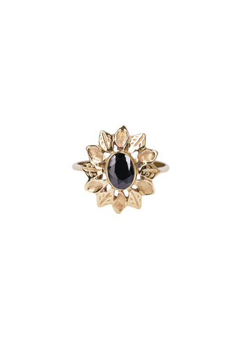 Xzota - Ringen - Vintage onyx flower - Brass
