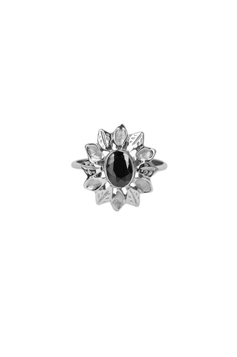 Xzota - Ringen - Vintage onyx flower - Zilver