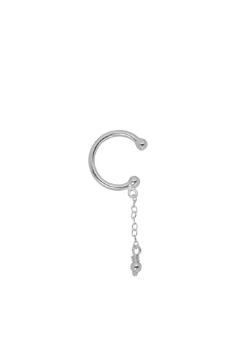 Xzota/ Oorbellen - Dot chain plain cuff - Silver