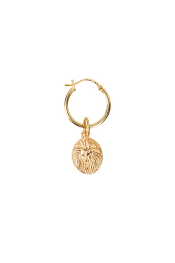 Xzota/ Oorbellen - Hoop tiny lion - Gold plated