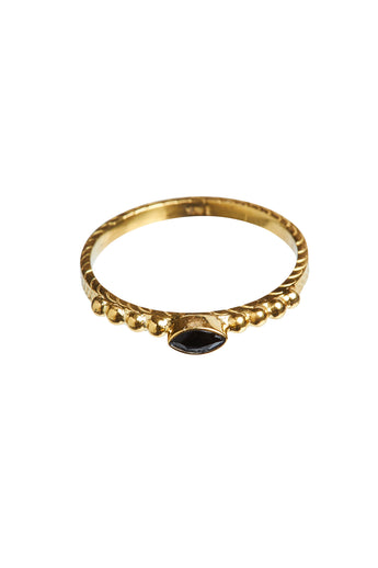 Xzota | Ringen | Onyx eyeshape dots | 14K goud