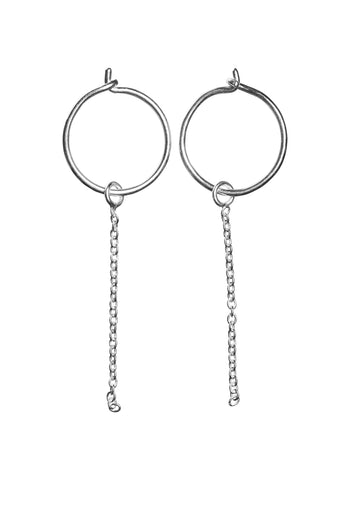 Xzota | Oorbellen | Hoop chain | Zilver
