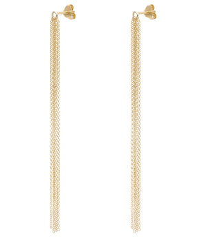 Xzota - Oorbellen - Long tiny chain - Goud