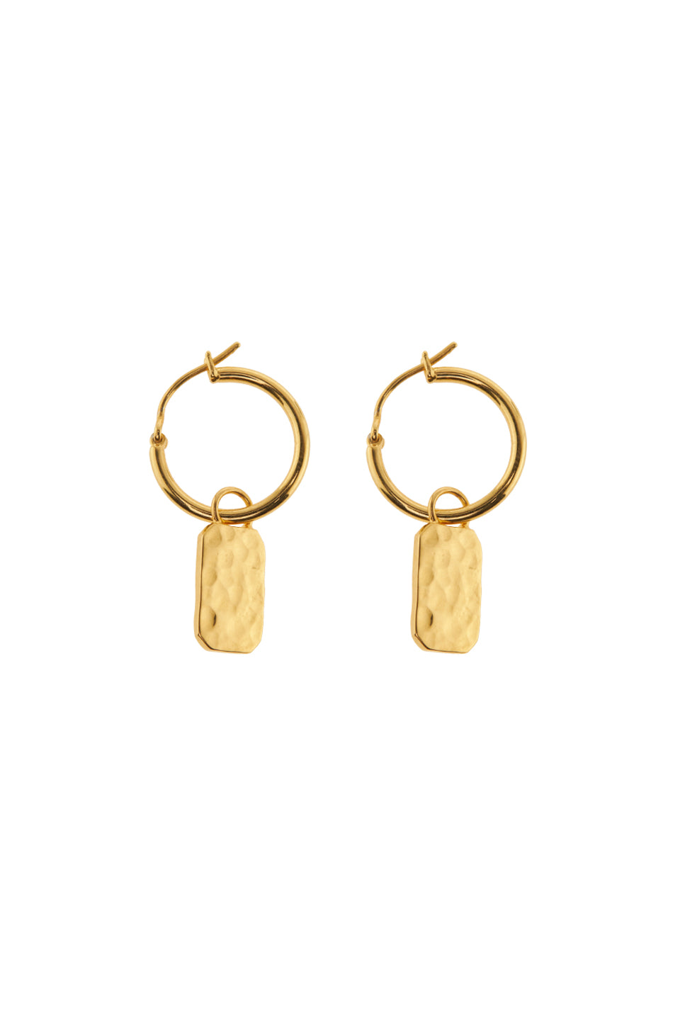Xzota | Oorbellen | Tag hammered | Gold plated