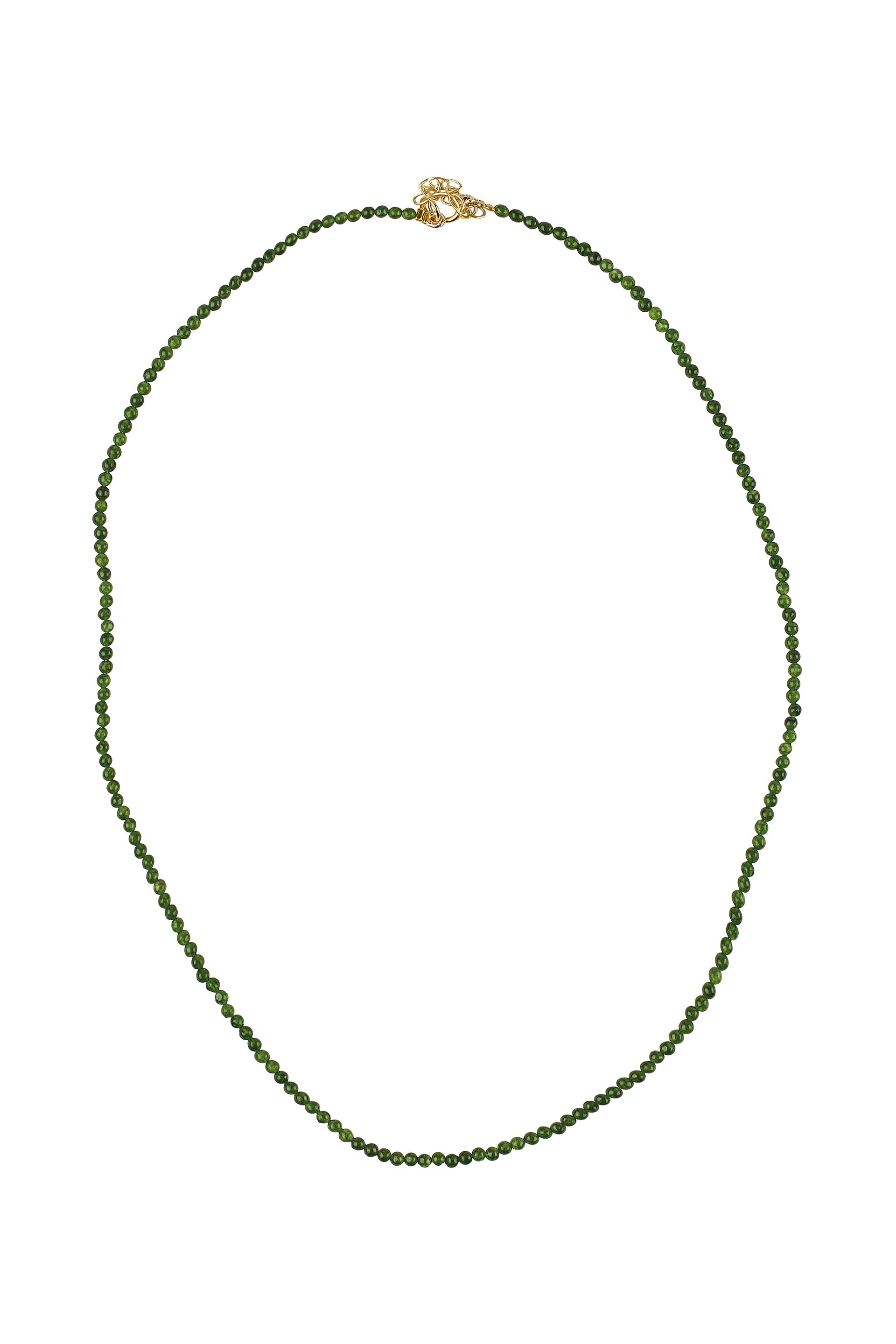 Necklace serpentine jade with g-p lock