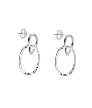 Xzota | Oorbellen | Double oval | Zilver