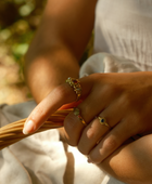Silver blue flower ring