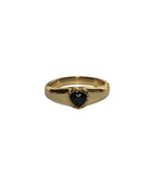 Brass onyx heart ring