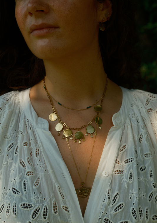 Coin necklace brass