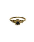 Brass blue flower ring