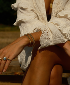 Brass multi dot cuff bracelet