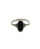Silver dark green resin oval