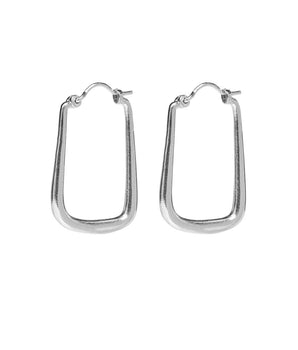 Silver wave hoop, 2 cm