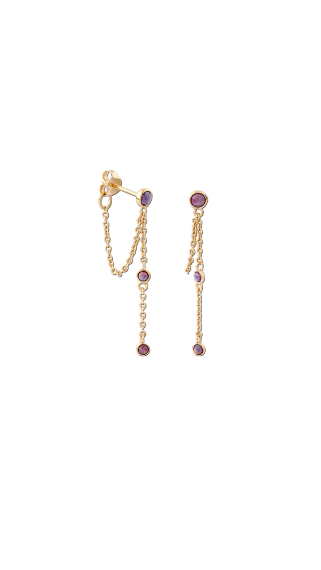Purple rain chain earring g-p