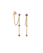 Purple rain chain earring g-p