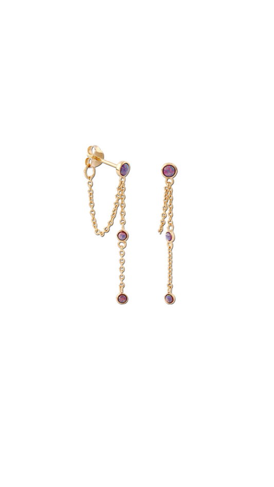 Purple rain chain earring g-p