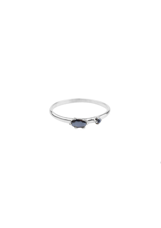 Ringen - Double onyx - Silver