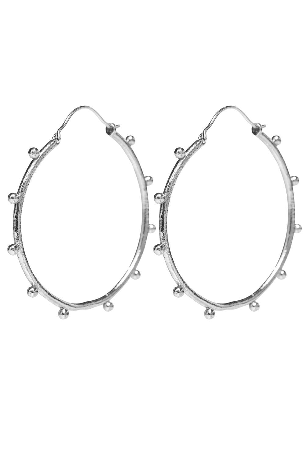 Silver hoop tiny ball, 3 cm