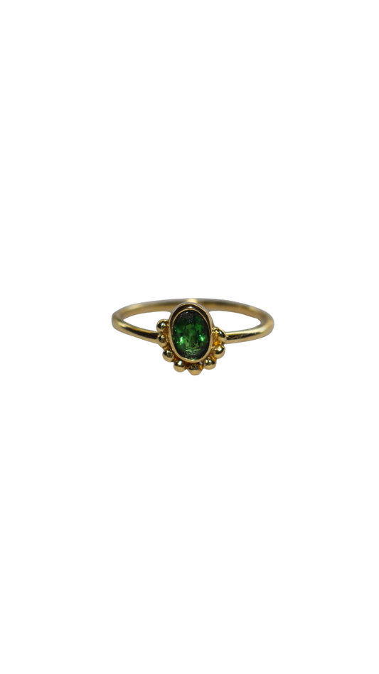 Brass bow dots ring