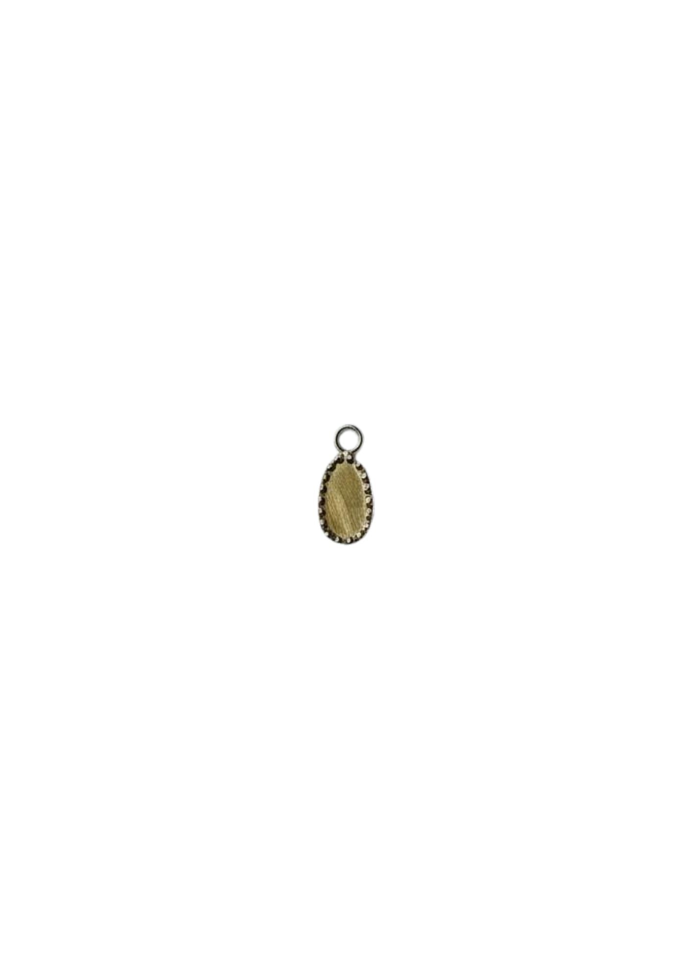 Mini oval dot charm brass/ g-p