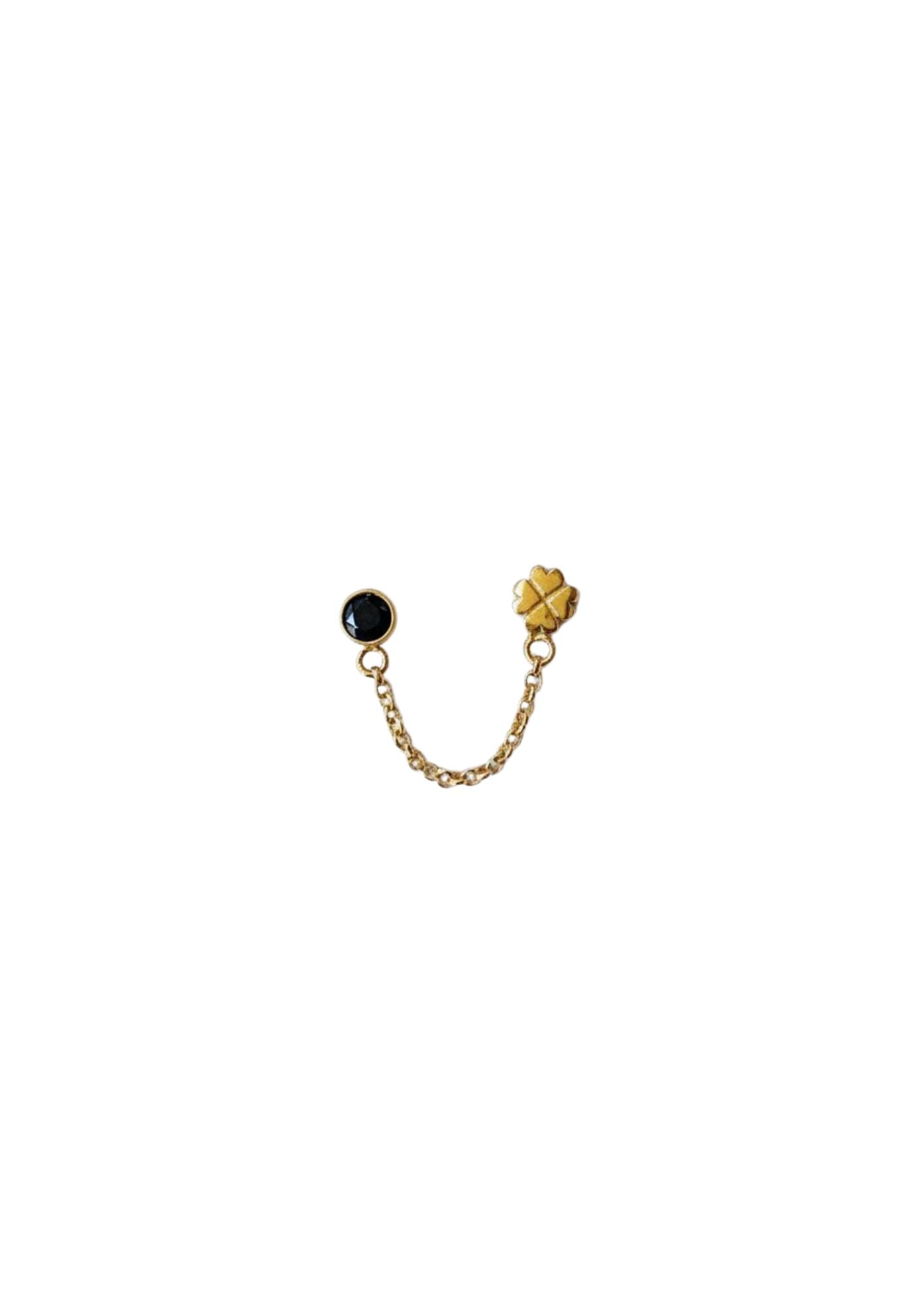 Clover chain earring g-p