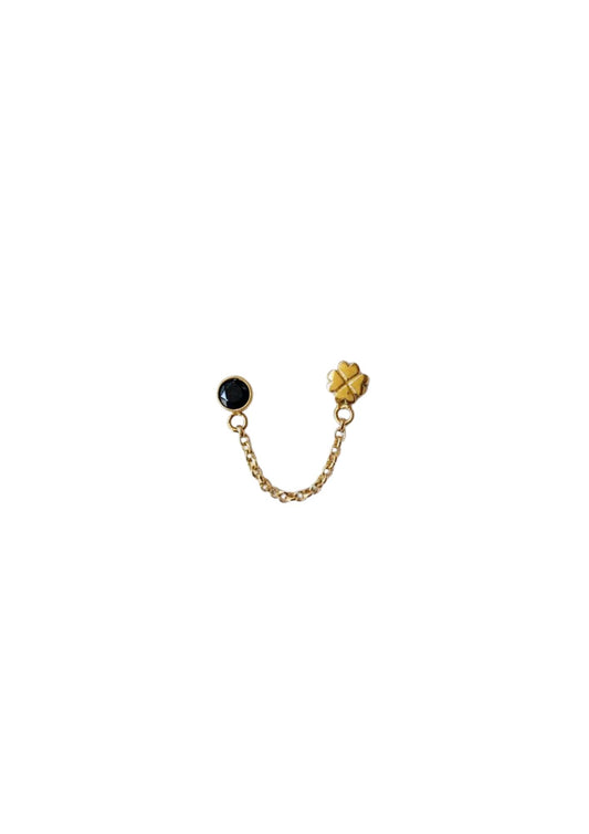 Clover chain earring g-p