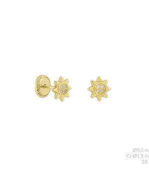 Piercing tiny sun 18K, per piece