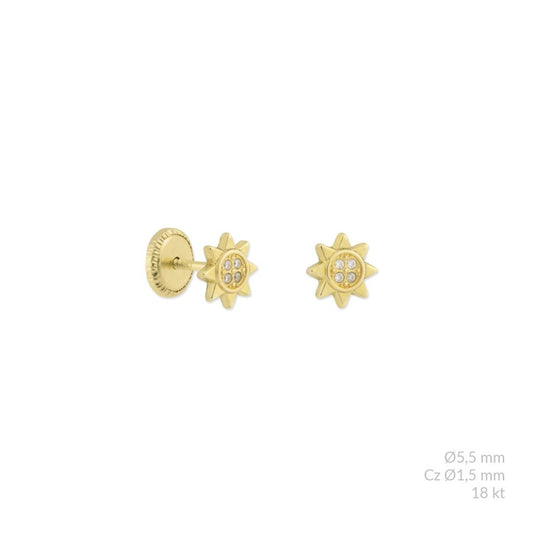Piercing tiny sun 18K, per piece