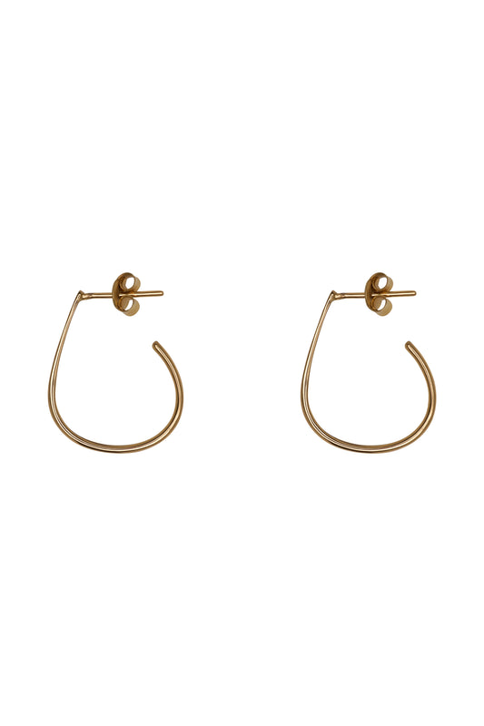 Thin oval stud hoop