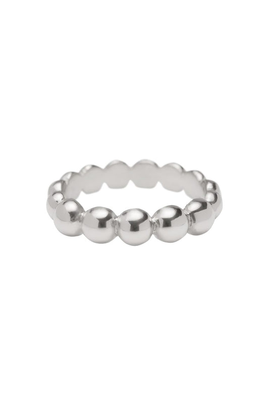 Silver ball ring plain