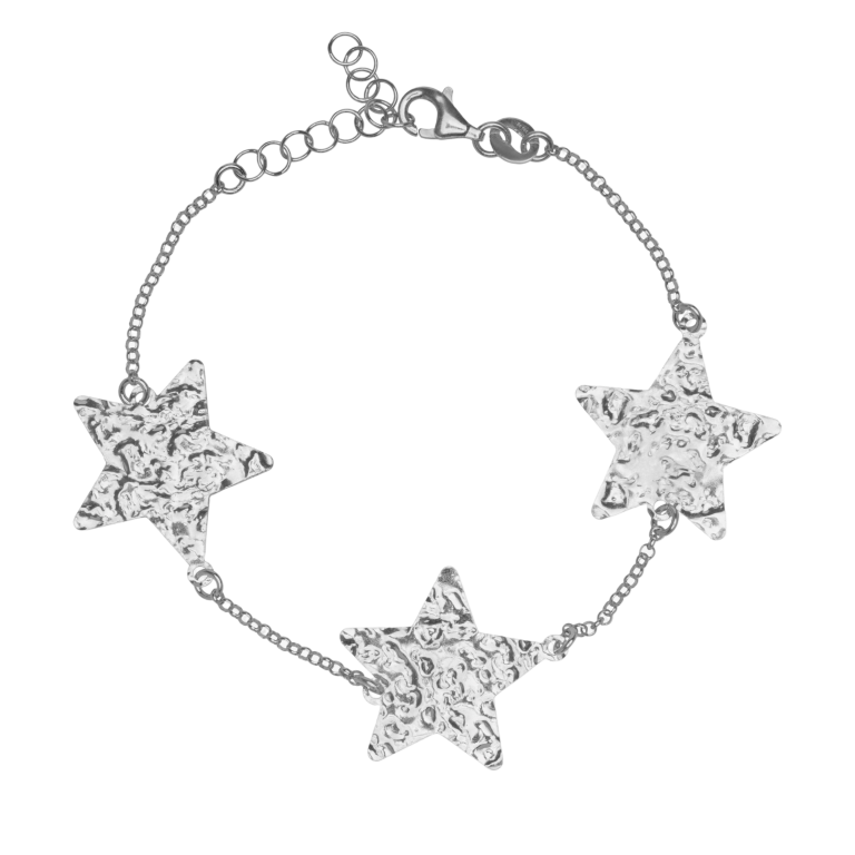 Silver big star bracelet