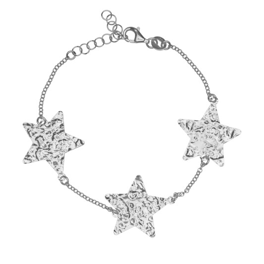 Silver big star bracelet