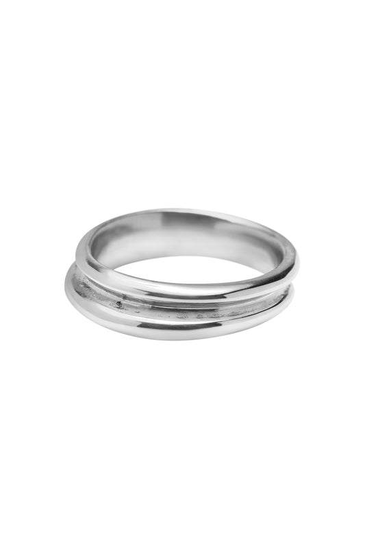 Silver double molly ring