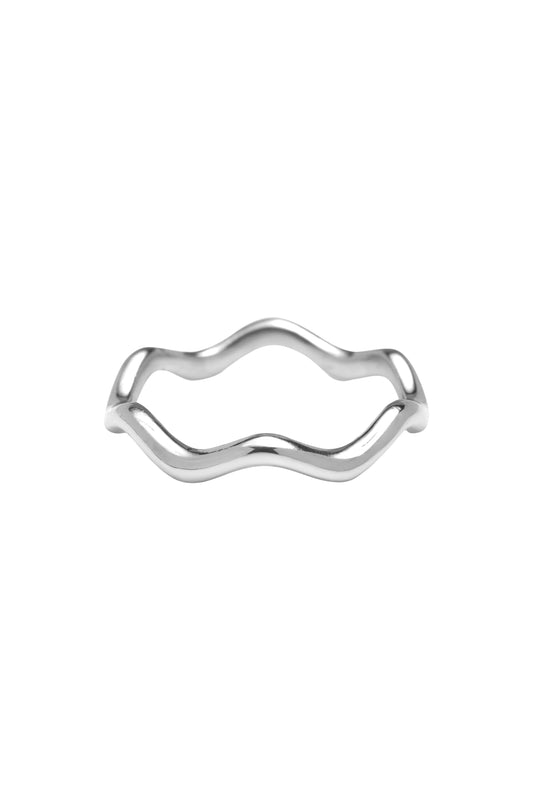 Silver zig zag ring