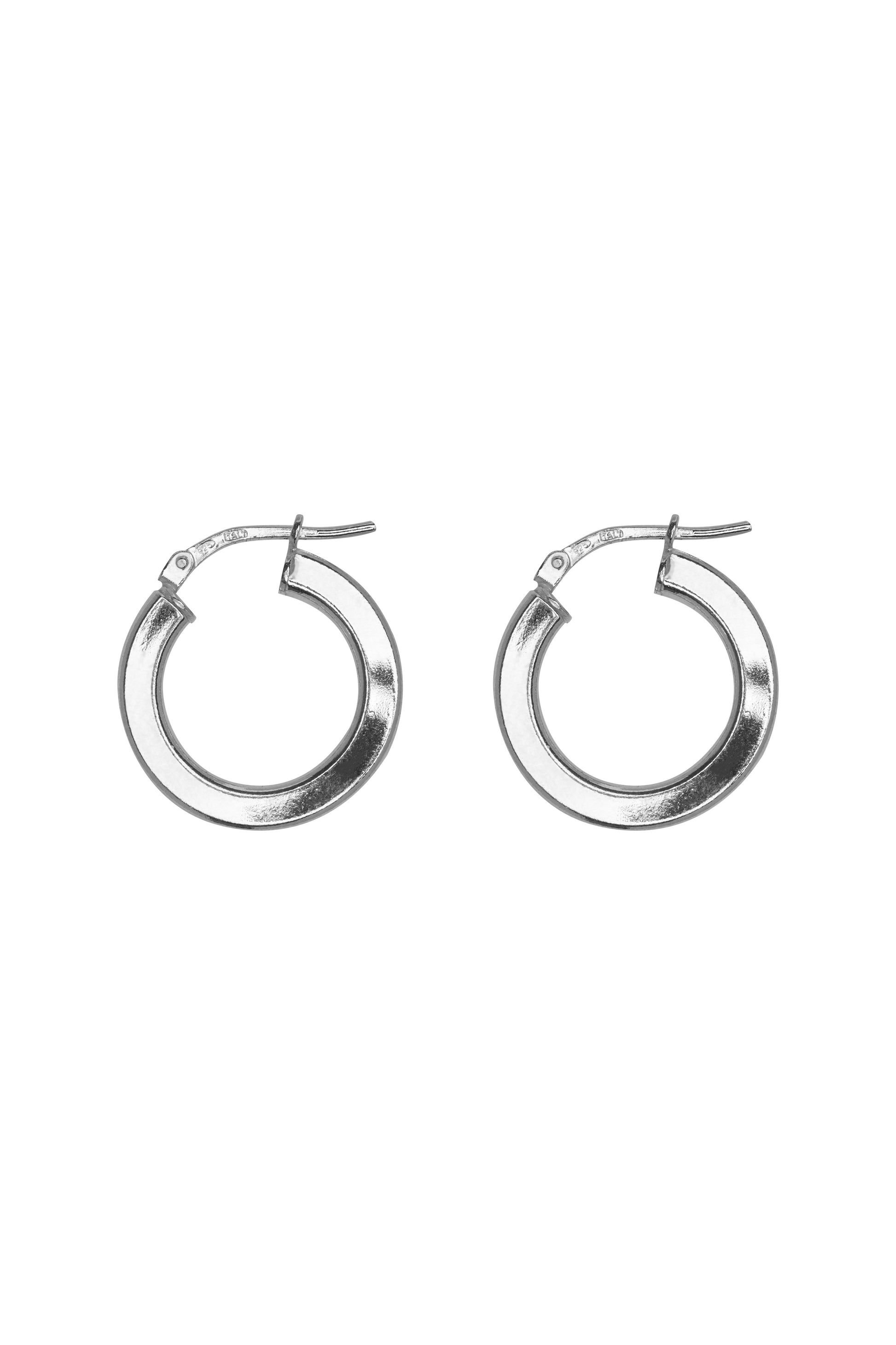 Silver hoop thick flat middle