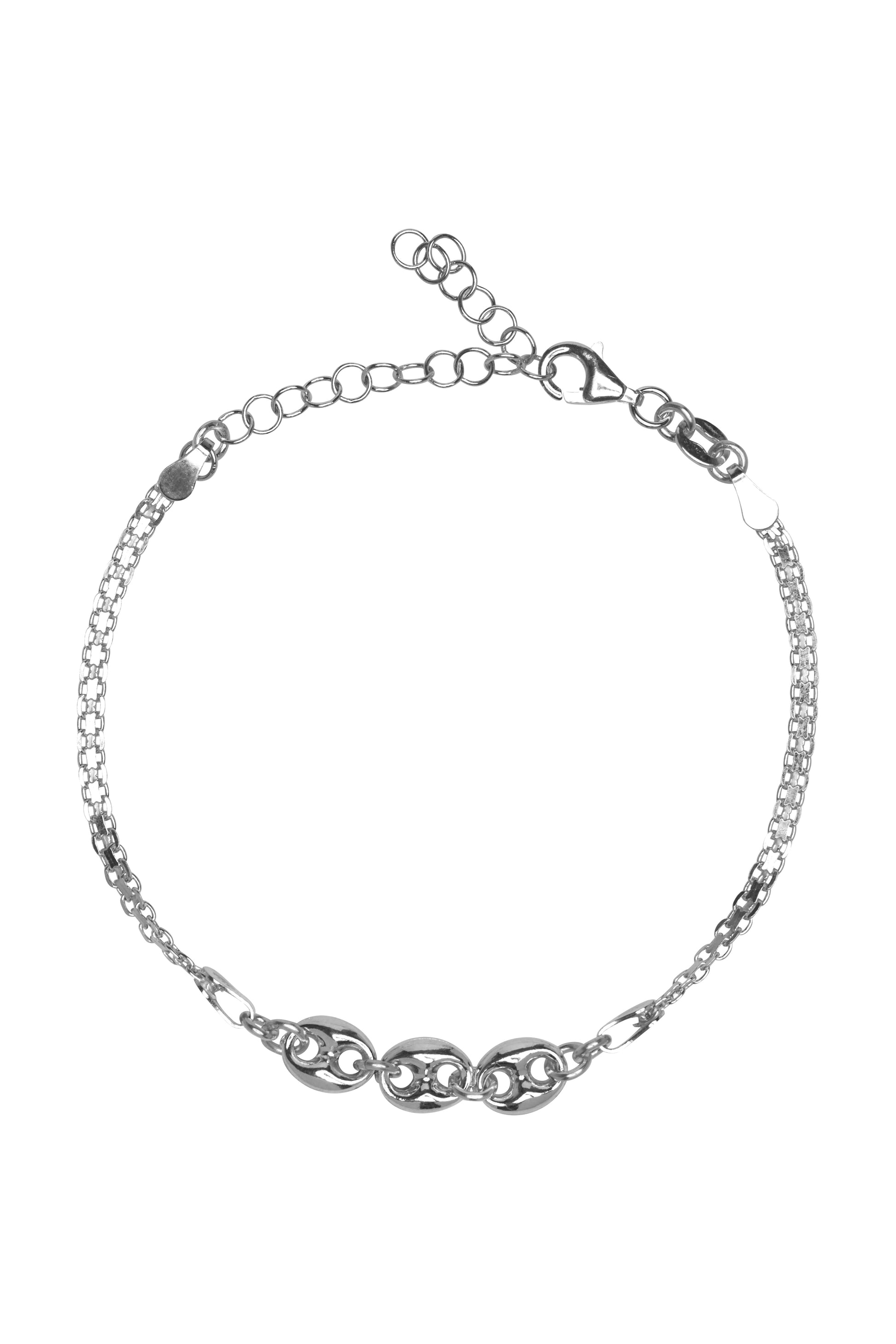 Silver lock chain bracelet